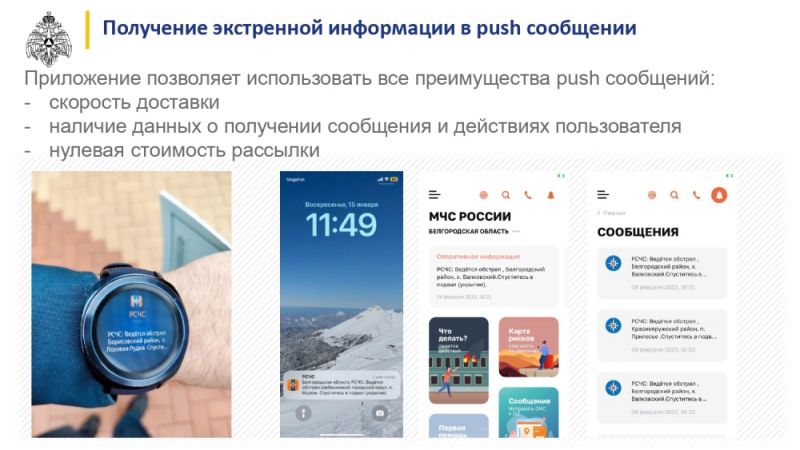 Разъяснения по мобильному приложению «МЧС России», и презентационный материал мобильного приложения «МЧС России» 